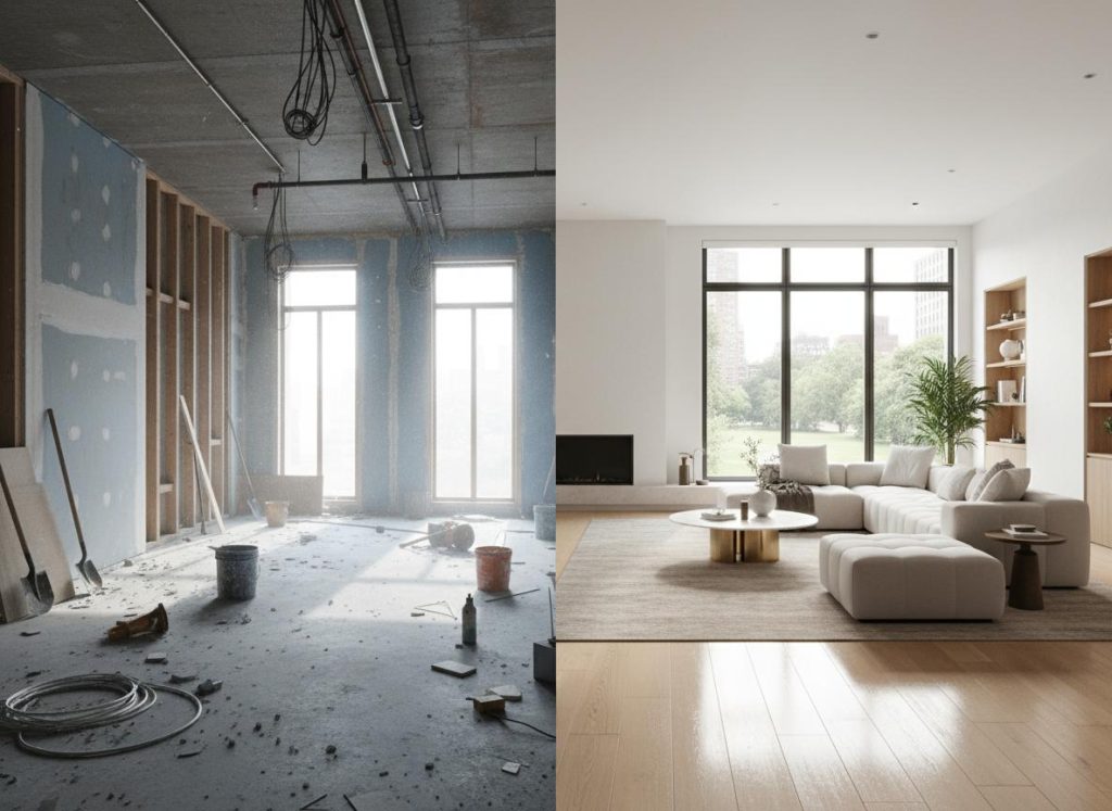 Luxury residence post-construction cleaning interior